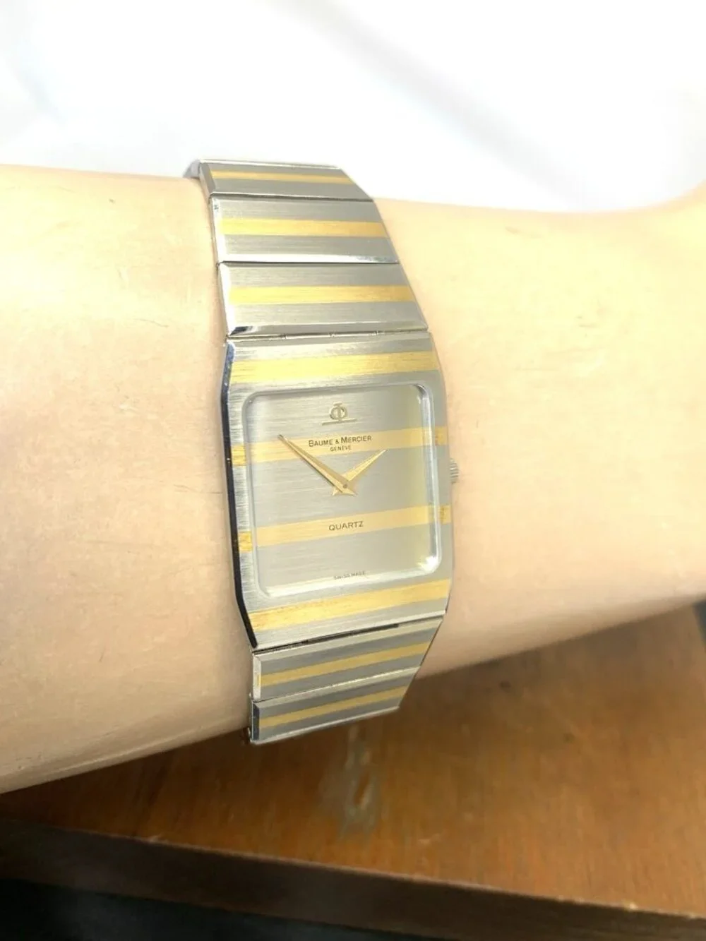 Baume & Mercier Vintage 1980's Unisex Watch 5739.038 Swiss Quartz Two Tone Zebra